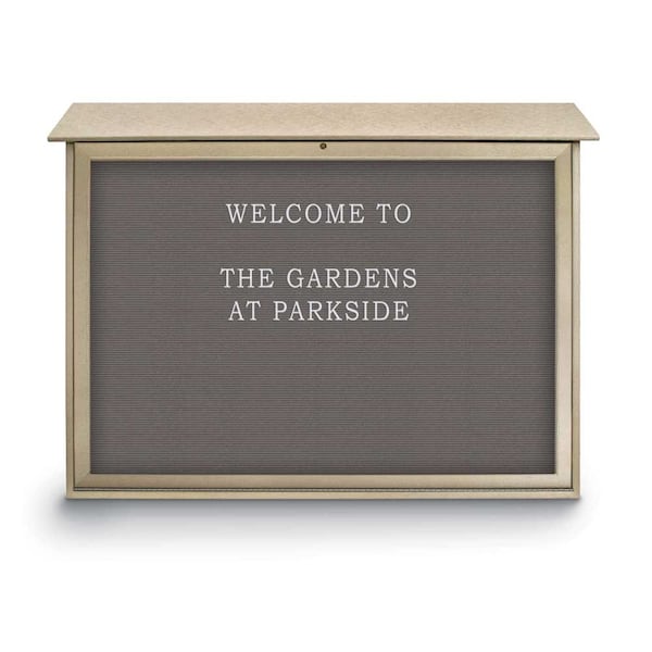 Indoor Enclosed Combo Board, 42"x32", Satin Frame/Green & Amethyst